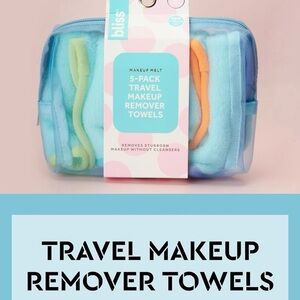 Bliss, 5-Pack Travel MakeUp Remover Towels, NEW